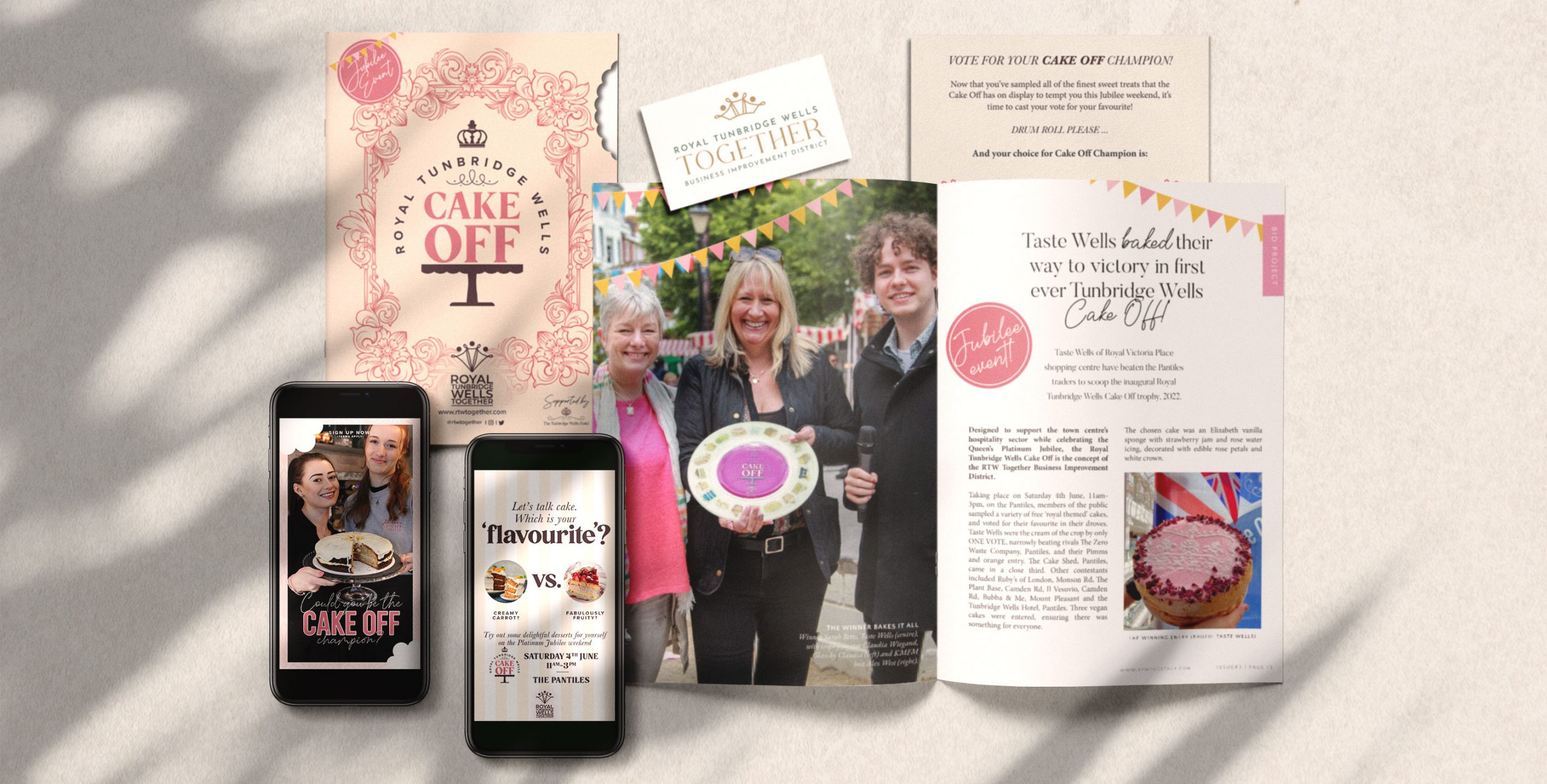 Brand and graphic design assets for a local community baking event